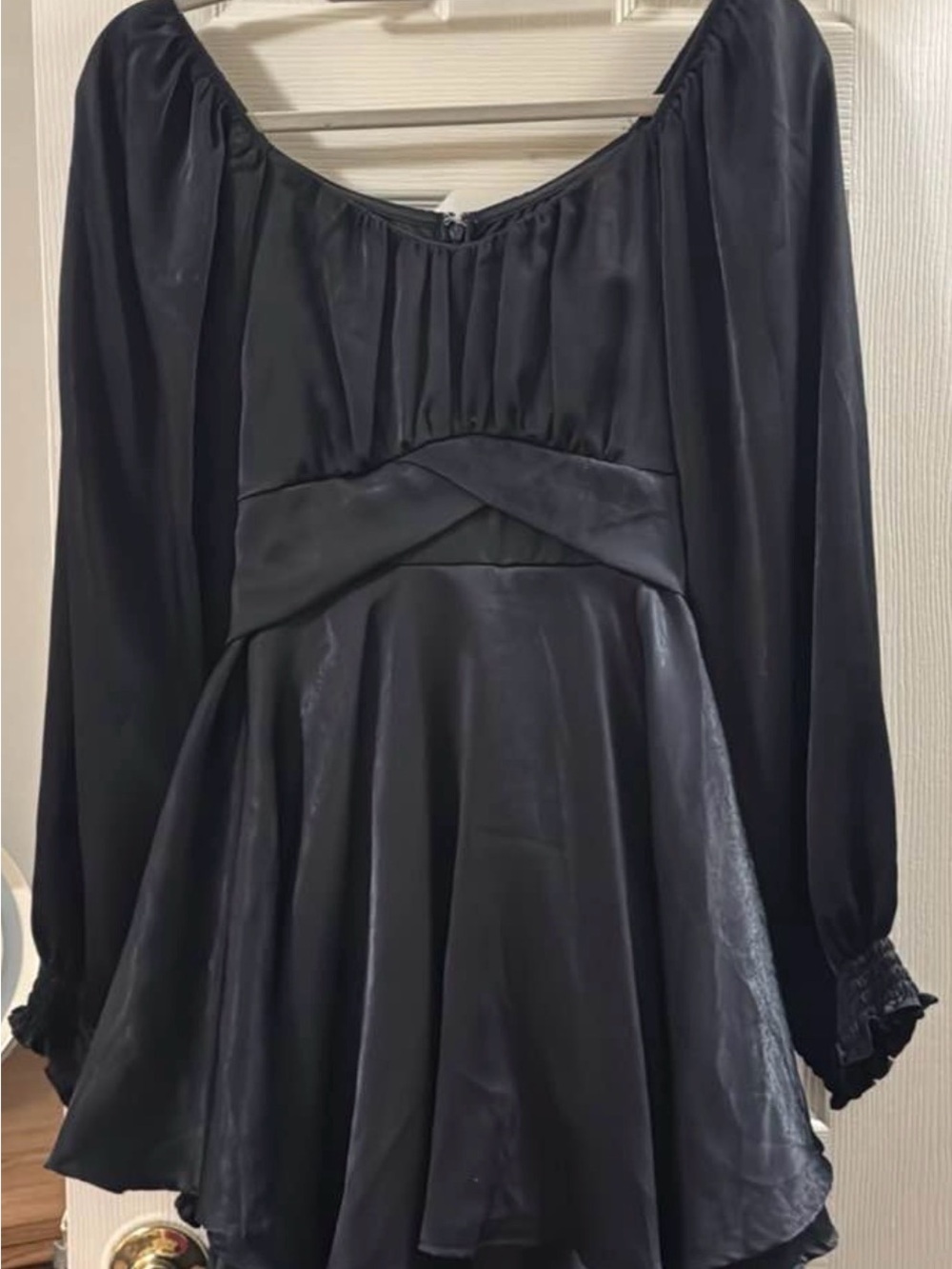 Altar'd State Black Satin-Look Mini Dress